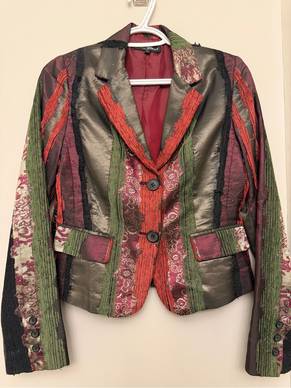 Mario Serrani Multicolor Patchwork Dressy Blazer